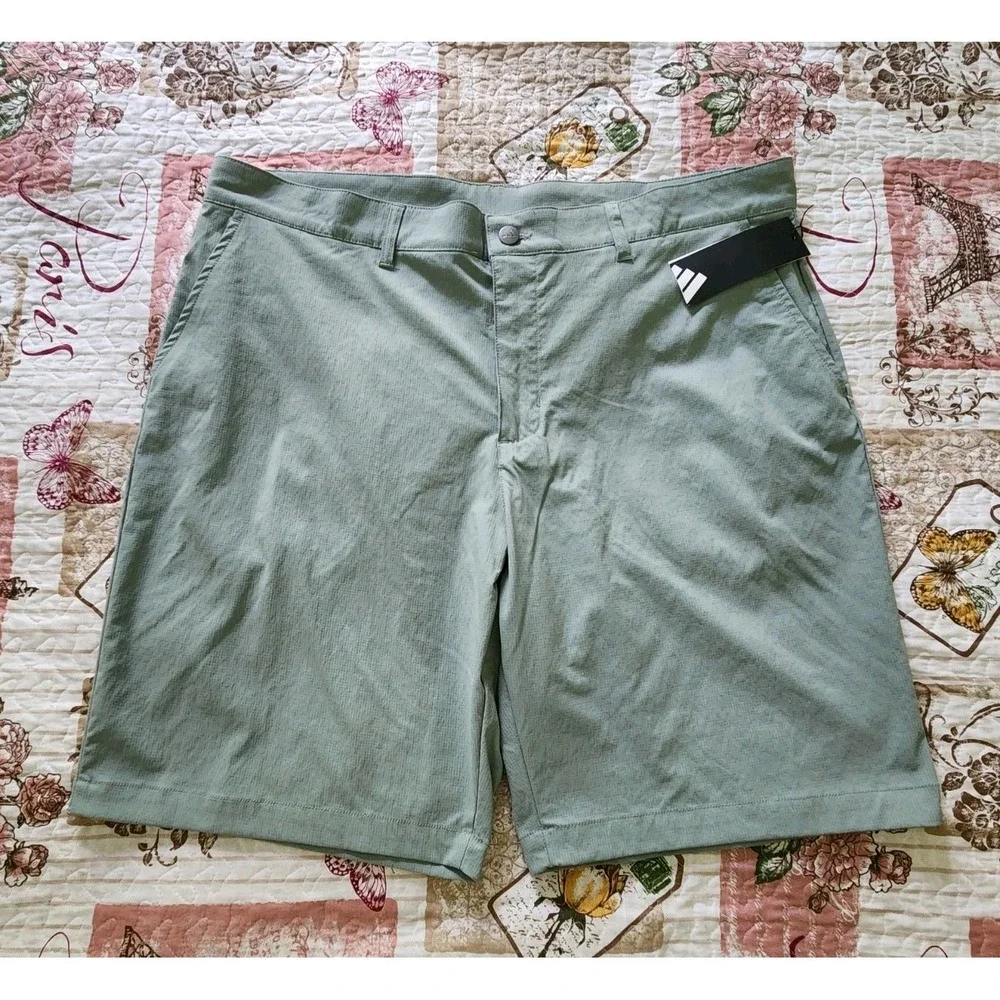 Adidas ADVR0918 Men's Ripstop Golf Shorts Silver Green‎ Size 38